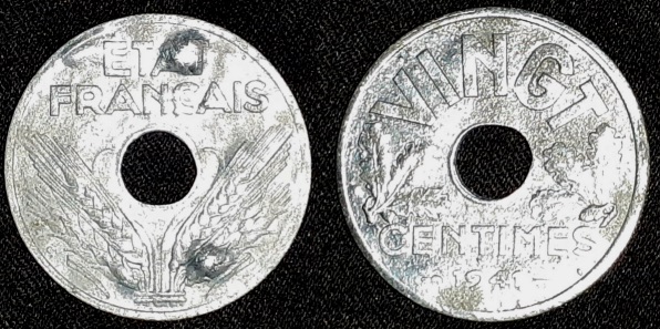 Groes Bild: 20 Centimes (Vingt) 1941 Vichy-Regime