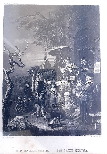 Groes Bild: Stahlstich-Druck 'Der Marktschreier' bzw. 'The Quack Doctor'
