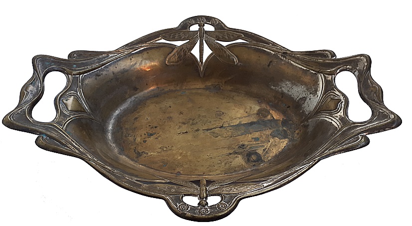 Groes Bild: Schale Jugendstil Libelle, ca. 1900 - 1910, Wolska