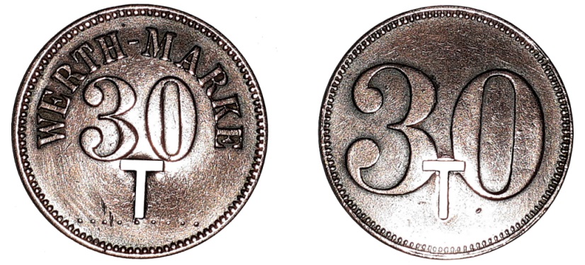 Groes Bild: Werthmarke 30 T, ca. 1900