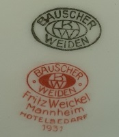 Groes Bild: Markung mit Bauscher Weiden und Fritz Weickel Mannheim Hotelbedarf 1931